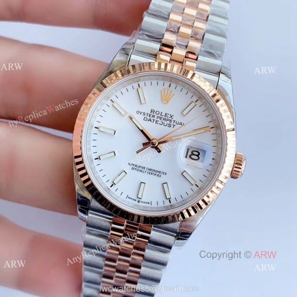 EW factory Copy Rolex Oyster Perpetual Datejust Jubilee White Dial Watch 36mm 2