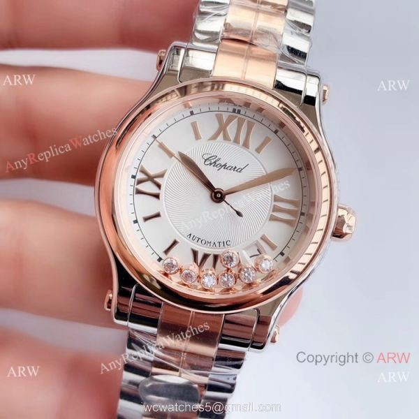 YF Factory Replica Chopard HAPPY SPORT Ladies Watch Two Tone Rose Gold 2