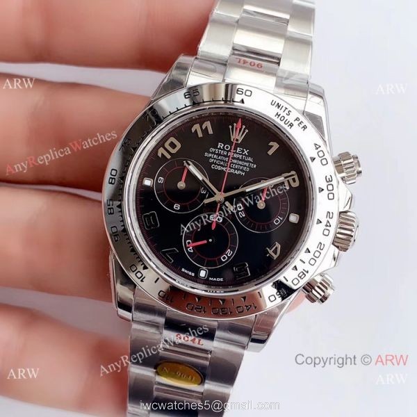 1:1 Replica Rolex Daytona Noob Factory SWISS 4130 Watch Stainless Steel Black Dial 2