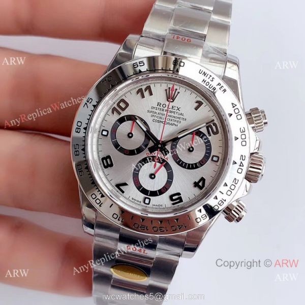Replica Rolex Daytona Super Noob Factory Swiss 4130 Watch SS Silver Dial 2