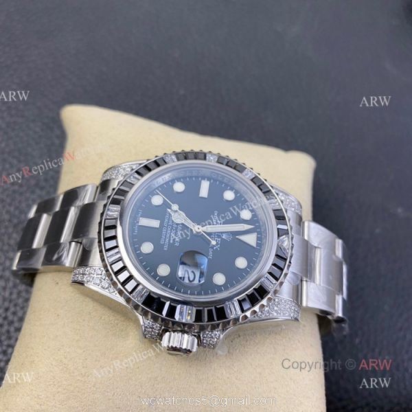 KS Factory Mens Rolex Submariner Black Dial Diamond Bezel Swiss Replica Watches 2
