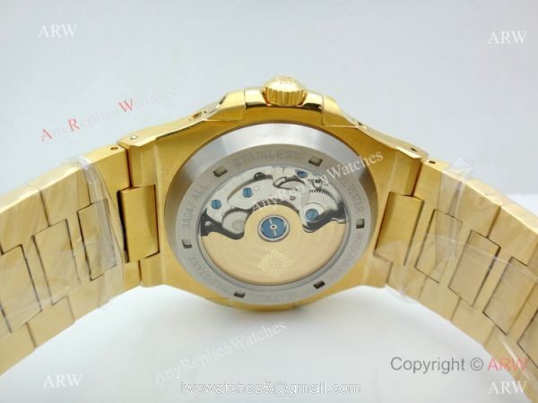 Copy Patek Philippe Nautilus Annual Calendar Moonphase Watch Yellow Gold 2