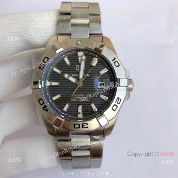 Wholesale Copy Tag Heuer Aquaracer Calibre 5 Watch Silver and White 2