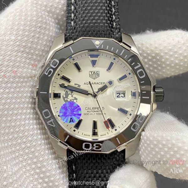 AAA Quality Copy Tag Heuer Aquaracer Calibre 5 White Dial Watches 43mm 2