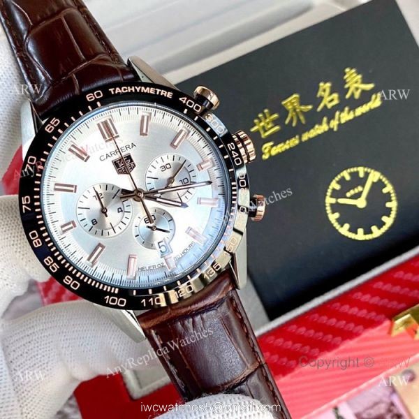 New Replica Tag Heuer Carrera Heuer 02 Watches Black Leather Strap 2