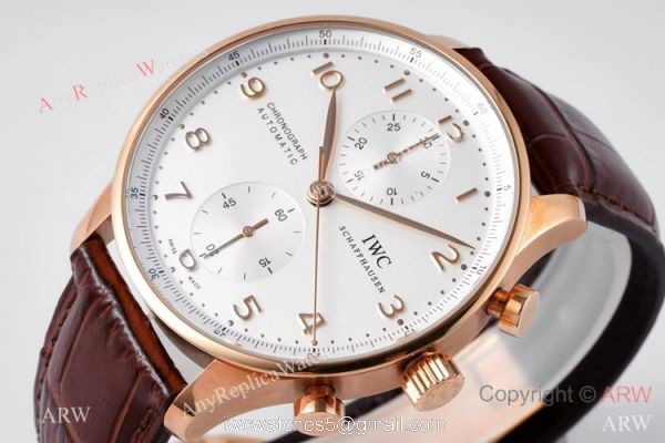 ZF Factory V2 Version IWC Portuguese Chronograph Watch Rose Gold White Dial 2