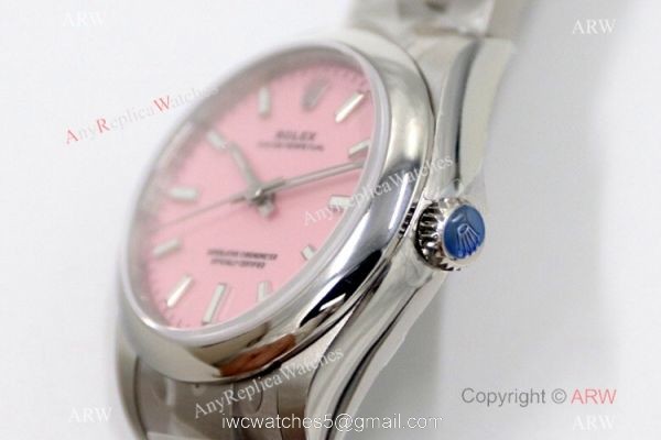 EW Factory 31mm Swiss Replica Rolex Oyster Perpetual Watch 316L Stainless Steel 277200 Candy Pink Dial 2
