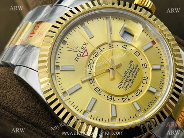 DR Factory Swiss Replica Rolex Sky-Dweller 42mm Watch Two Tone Black Dial 2