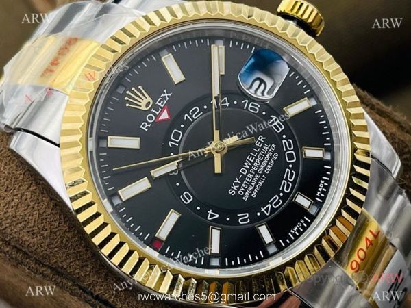 DR Factory Swiss Rolex Sky-Dweller 42mm Watch Ring Command Bezel Black Dial 2