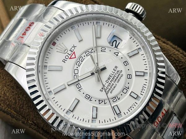 Grade 1A DR Factory Rolex Sky Dweller 42mm Watch Stainless Steel White Dial 2
