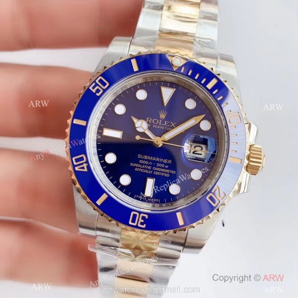 Grade AAA Rolex Submariner AR Factory V3 Version 2-Tone Smurfs Watch 40mm 2