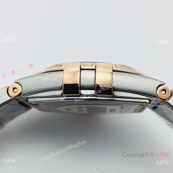 (VS) Replica Omega Constellation 2-Tone Rose Gold Diamond Watch with Quartz Movement 2