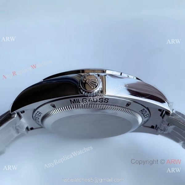 1:1 Best Edition Rolex Milgauss Label Noir Tourbillon Replica Watch Stainless Steel 2
