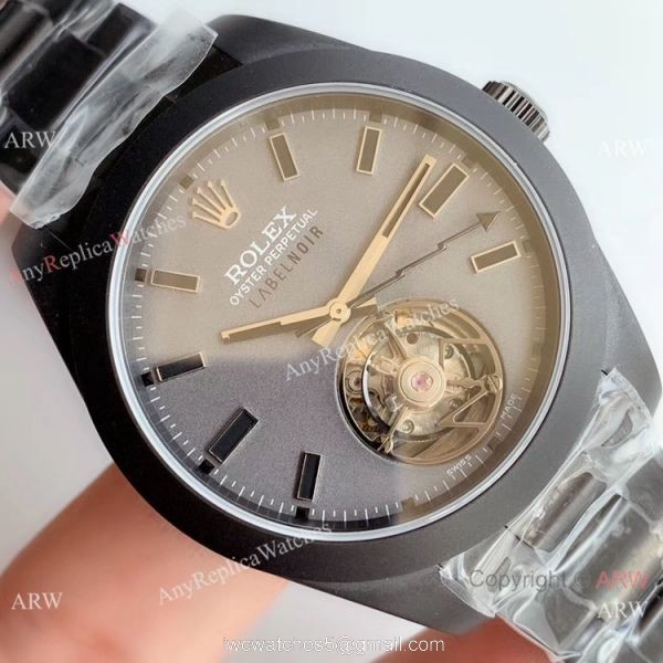 Replicas Rolex Milgauss Label Noir Tourbillon PVD Case 1-1 Best Edition Watch 2