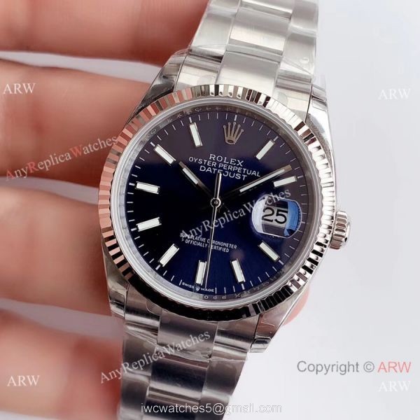 Swiss Grade Rolex Datejust EW Factory 3235 316L Watch SS Blue Dial 2