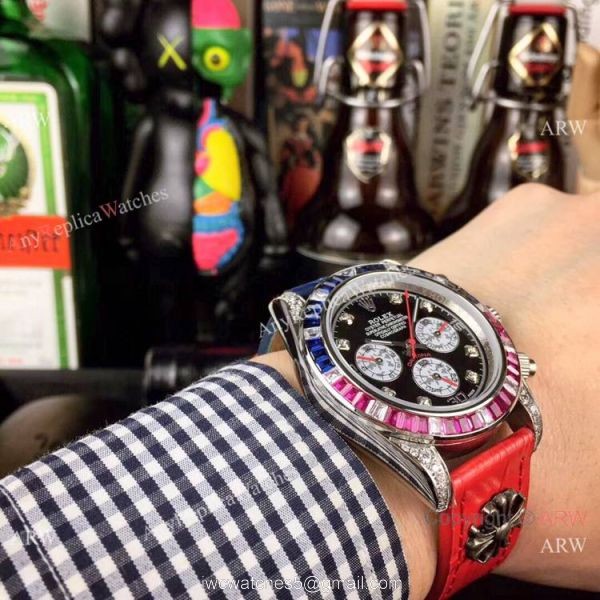 Rolex Rianbow Daytona SS Black Face Watch New Style 2
