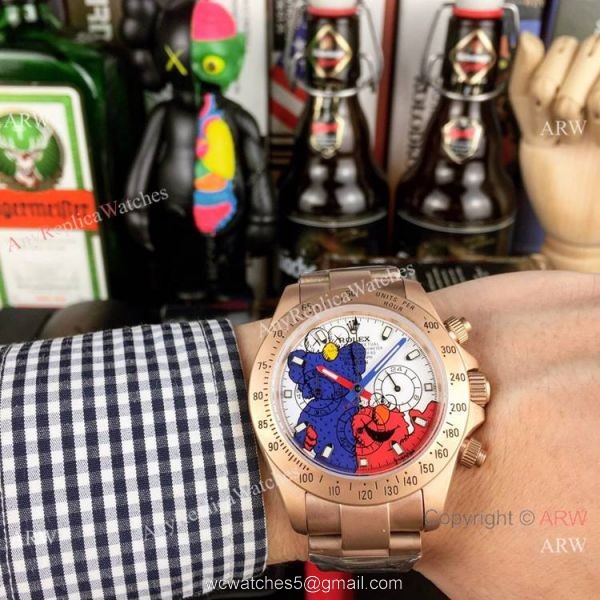 Rolex Blaken Replica Daytona Watches Blacksteel Blue&038;Red Dial 2