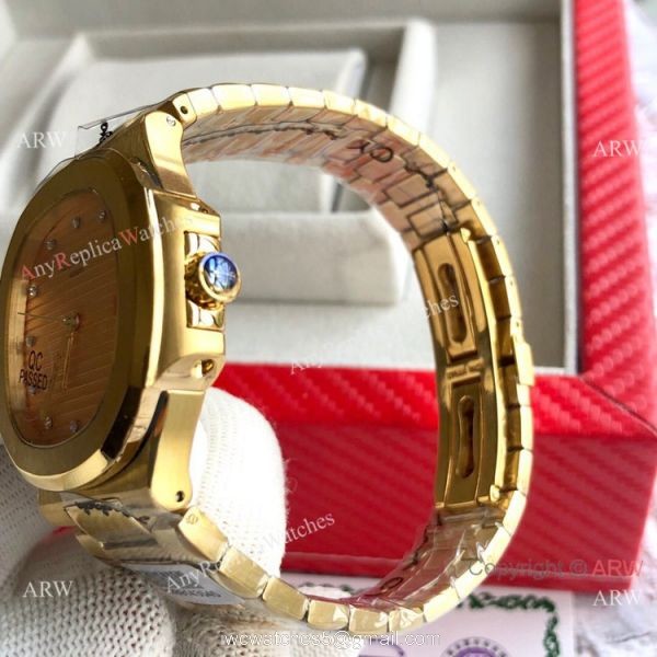 Yellow Gold Patek Philippe Nautilus Copy Watch Men Size 2
