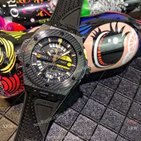 New Replica Hublot Big Bang Unico Golf Chronograph Watches All Black 2