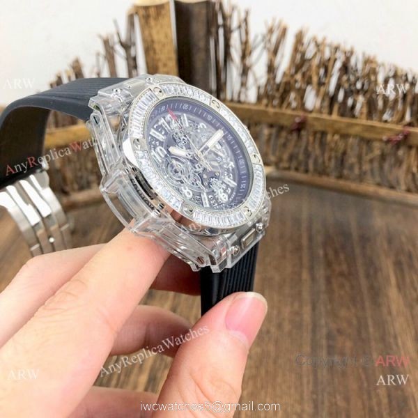 Big Bang Unico Diamond Bezel Hublot Transparent Watch New Replica 2