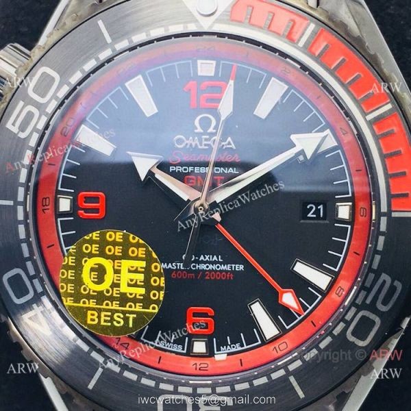 Swiss Grade 1 Omega Planet Ocean Deep Black 8906 Red Inner Watch OE Factory 2