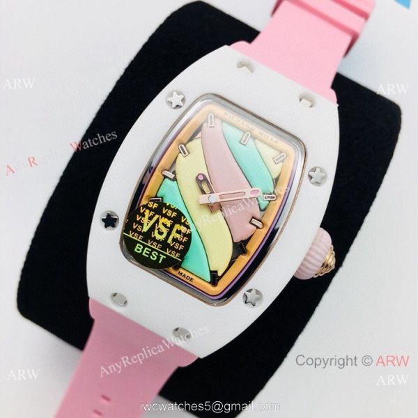 VSF Richard Mille AAA RM 07-03 Marshmallow BonBon Watch Pink Rubber Strap 2