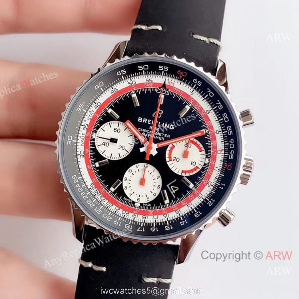 Swiss Replica Breitling Navitimer B01 Swissair Limited Edition A7750 Watch SS Black Dial 2