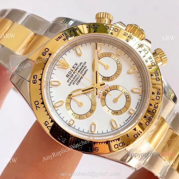 1:1 Best Clone Rolex Daytona Two Tone White Dial Watch Noob Factory 904L 4130 Movement 2