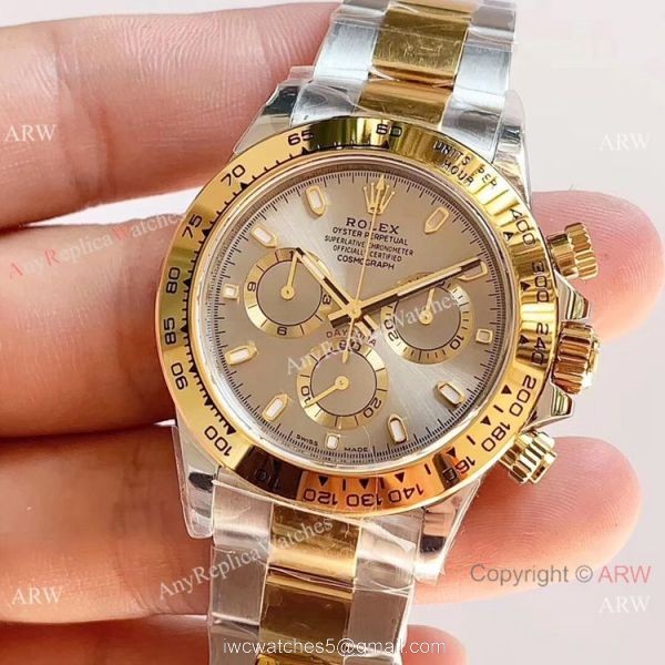 1:1 Best Edition Replica Rolex Daytona Gray Dial Two Tone Watch Noob Factory 4130 2