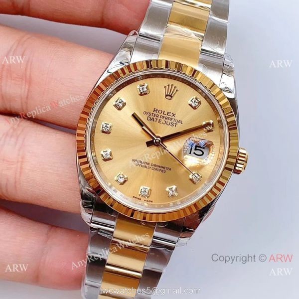 EWF Swiss Rolex Datejust Two Tone Diamond 36mm Watch EW Factory 3235 Movement 2