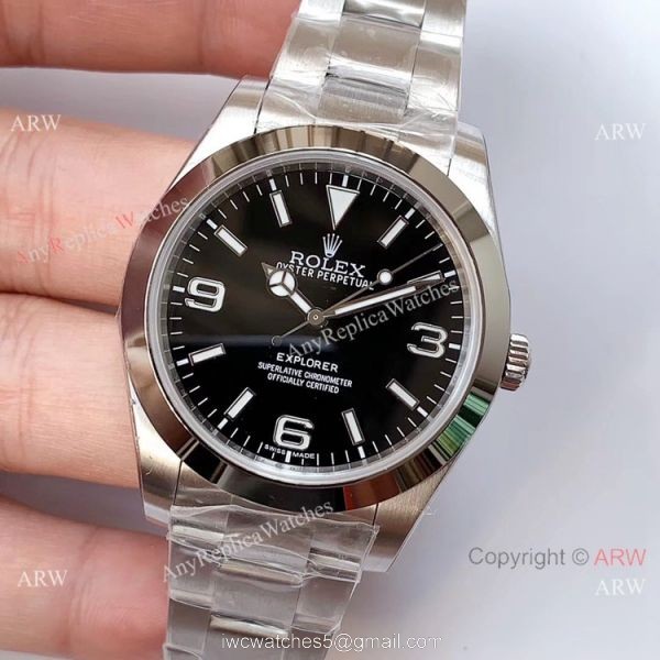 Swiss Replica Rolex Explorer Noob Factory ETA2836 Stainless Steel Watch 2