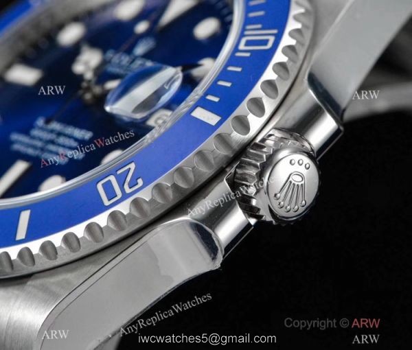 NOOB Factory V8 Version Swiss 3135 Rolex Submariner Smurf Blue Ceramic Replica Watch 2