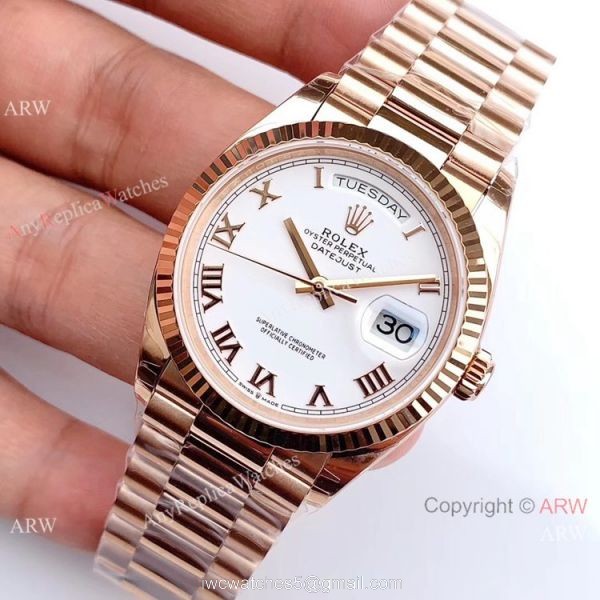 Swiss 3255 Movement Rolex Day-Date Rose Gold Case 36mm Watch 2