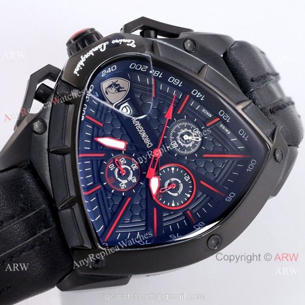 Copy Lamborghini Spyder 9004 Chronograph Men Watch All Black 2