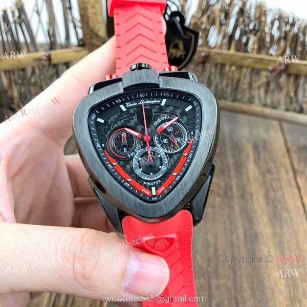 New Replica Lamborghini Spyder Chrono Watches Blue Rubber Strap 2