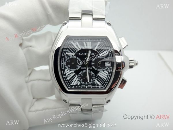 High Quality Replica Cartier Roadster Chronograph Stainless Steel Watch 2