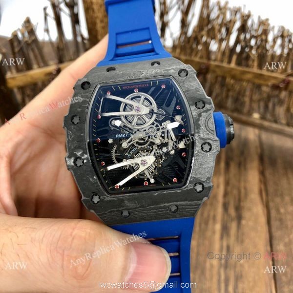 Swiss Quality Richard Mille Rm27-02 Copy Watches Carbon Green Rubber Strap 2