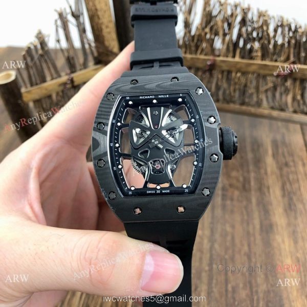 Swiss Quality Richard Mille RM52-06 Rose Gold SKULL Dial Watches Carbon Case 2