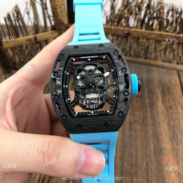 Best Quality Copy Richard Mille Rm052 CarbonWhite Watch New Skull Dial 2