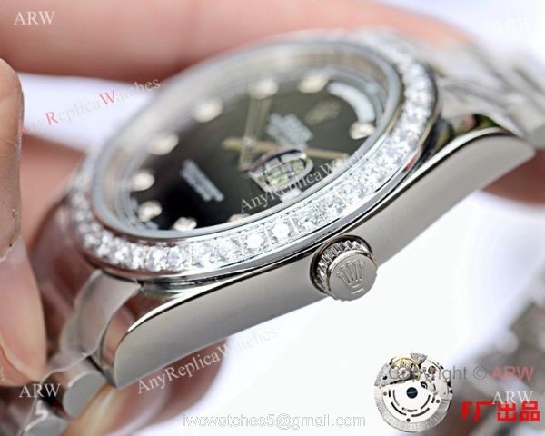 NEW UPGRADED Copy Rolex Day Date Presidential 41mm Watch Black Diamond 2