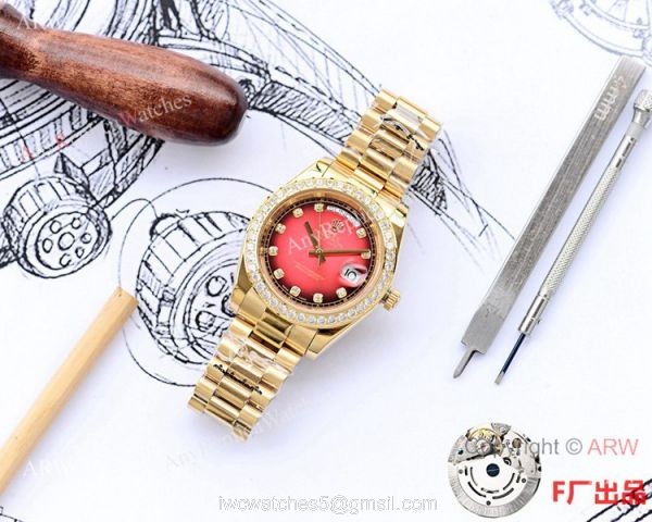 NEW UPGRADED Fake Presidential Rolex Day date II Red Dial Watch 2