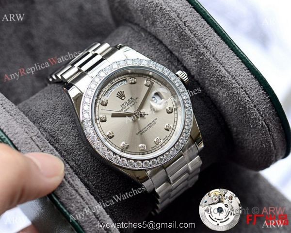 NEW UPGRADED Copy Rolex Day-Date II Stainless Steel President Gray Face 2