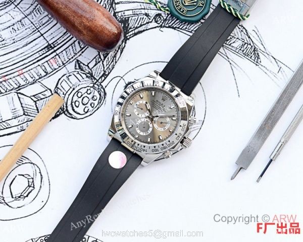 New Replica Rolex Daytona Rubber Band Gray Dial Watch 43mm 2