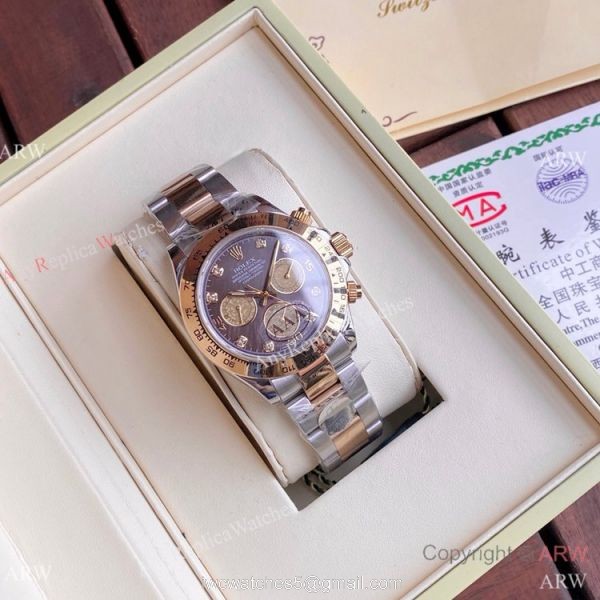 Two Tone Rolex Daytona 40mm Watches White MOP Dial Men Size 2