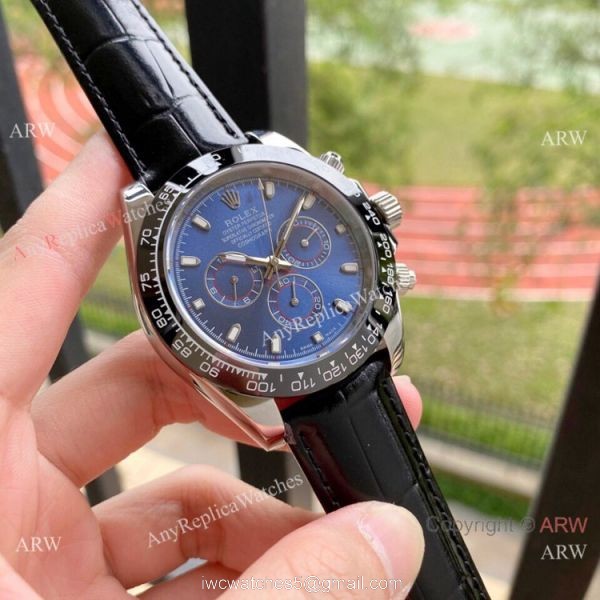 43mm Rolex Daytona Blue Dial Replica Watch Ceramic Bezel 2
