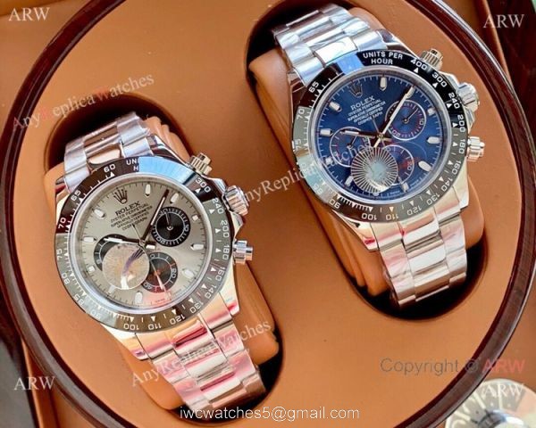 Rolex Daytona Blue Dial Replica Black Ceramic Bezel Watch 40mm Men 2