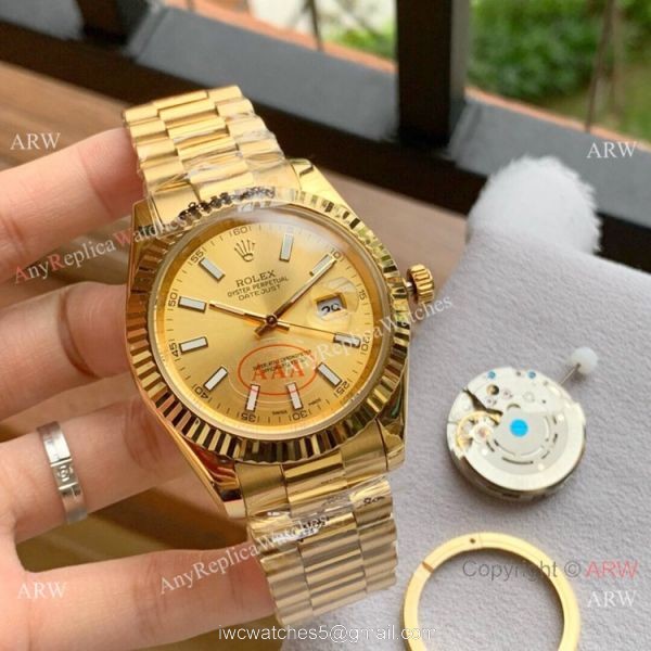 Upgraded Rolex Datejust II All White Dial Gold Presidential Watch 40mm 2