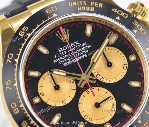 1:1 Noob Factory V3 Rolex Paul Newman Daytona Rubber Strap Yellow Gold Watch 2