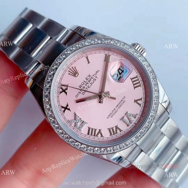 EW Factory Swiss 3235 Mens Datejust Rolex For Sale Replica Rolex Datejust 36mm Pink Dial Watch 2