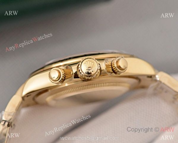 Copy Rolex Daytona Yellow Gold Black Face 40mm Watch High Quality 2